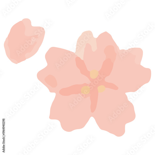 桜のアイコン・入園式の装飾 水彩のぬくもり：幼稚園HP用ベクターアイコン