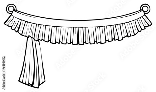 Elegant Frill and Fabric Drape Vector Illustration