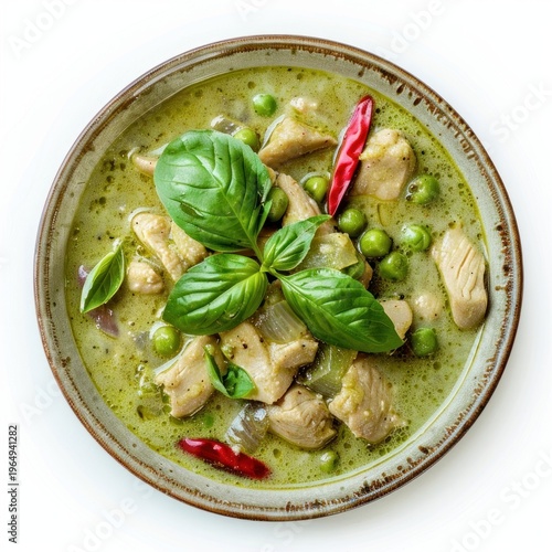 Thai green curry vegetable produce plate.