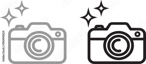 Photo vector icon silhouette for web design and graphic design 