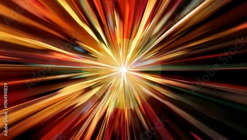 Captivating light explosion with dynamic bokeh and radiant beams, evoking energy and motion. Ideal for adding a touch of vibrancy and dynamism to your project.