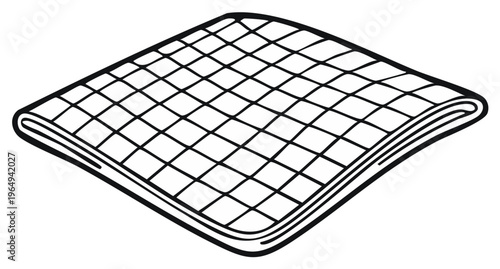 Simple quilted pattern on a folded textile object illustration