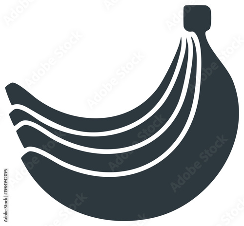 Stylized Banana Fruit Graphic with Striking White Lines Vector Artwork