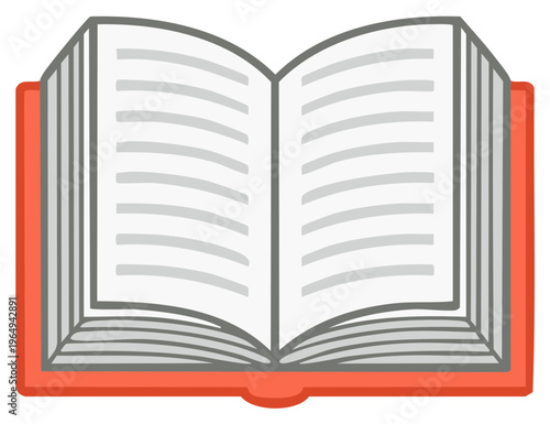 Open Red Book Illustration Representing Reading Education Learning and Knowledge