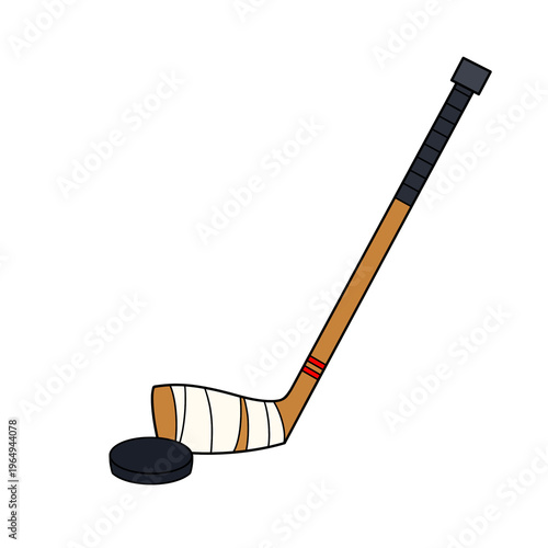 Hockey stick and puck winter clip art