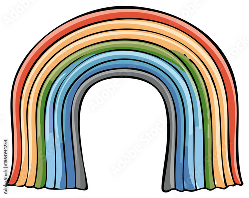 Vibrant Rainbow Illustration Colorful Arched Symbol Happy Icon Graphics Rainbow Spectrum Isolated