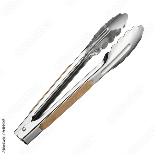 Stainless Steel Kitchen Tongs with Wood Handles, BBQ Utensil, Food Tongs