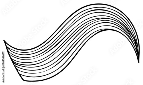 Abstract Wave Lines Flowing in Parallel Artistic Design Element Concept