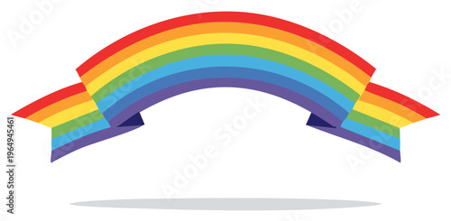 Colorful rainbow banner in the LGBTQ Pride colors, design element.