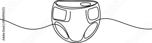 One Continuous Line Drawing of Diaper Icon. Single Line Vector Illustration, continuous line drawing. One line draw graphic design vector