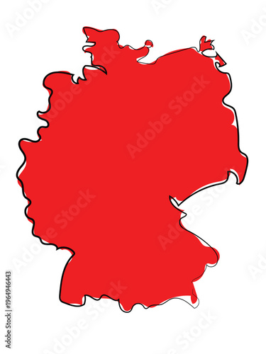A map of Germany in a continuous line drawing style.
