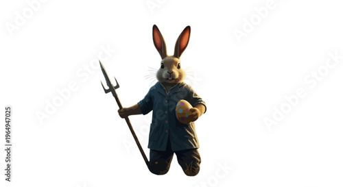 Cartoon rabbit, anthropomorphic character, fantasy creature, mythical being, illustration