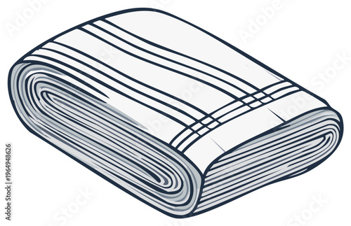 Folded blanket illustration in isometric view