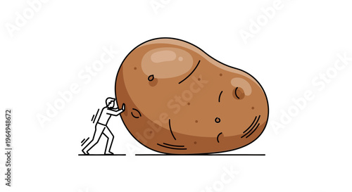 Illustrative representation of immense effort required to overcome a daunting task or a colossal