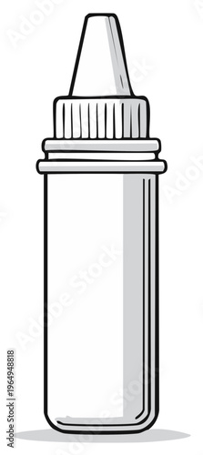 Simple outline illustration of a generic blank white plastic dropper bottle with a pointed cap for liquids