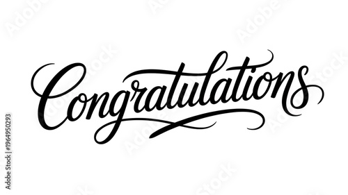 A congratulations message in elegant black calligraphy
