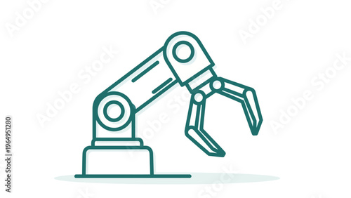 Robotic Arm Illustration Modern Industrial Machine.