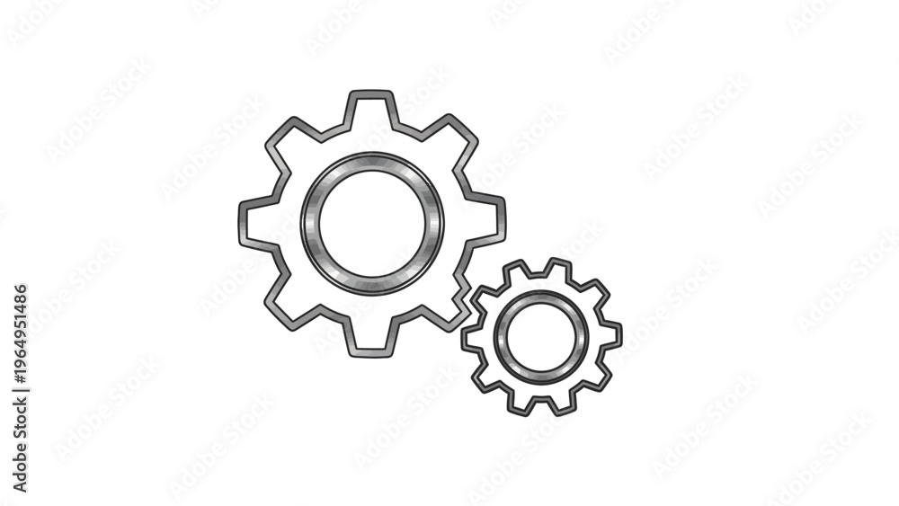 Obraz premium Interconnected Gears Mechanical Components Illustration.