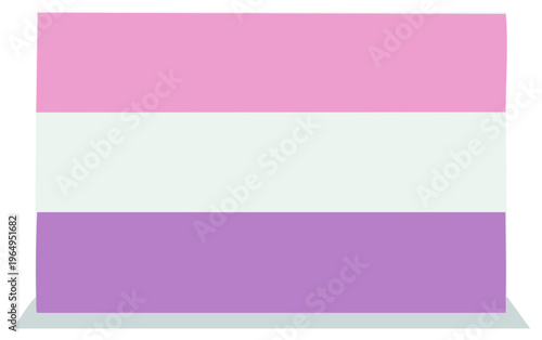 Genderqueer Pride Flag Symbolic Banner Pink, White, Lavender Horizontal Stripes