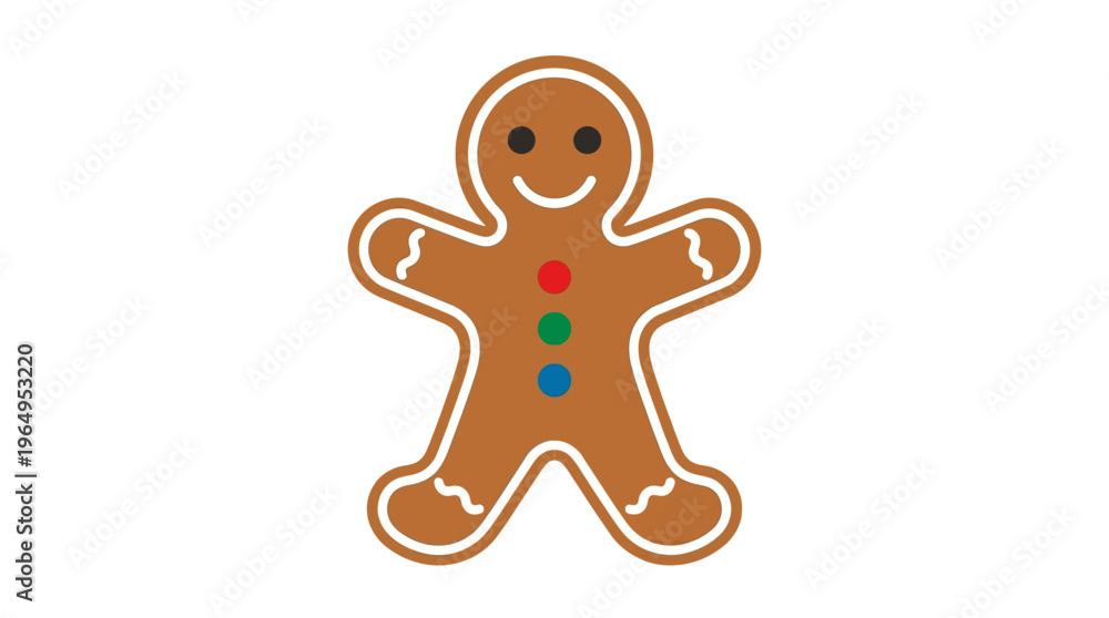 Obraz premium Gingerbread Man Vector Illustration Isolated on Transparent Background Christmas Cookie Character