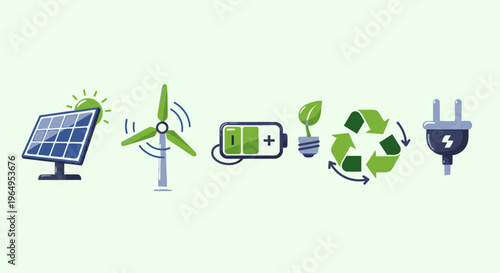 Eco friendly energy icons on white 7.
