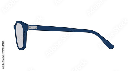 3D Glasses Side View Vector Illustration Isolated on White Background Retro Cinema Accessory