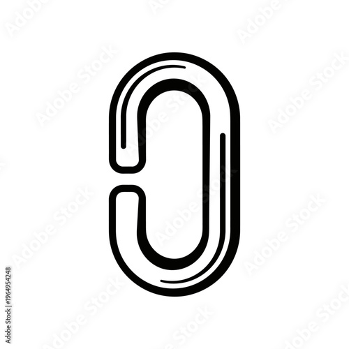 A black and white image of a paperclip