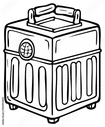 Vector illustration of an antique movie projector a retro entertainment device