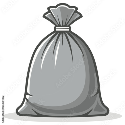 Gray Sack Tied Top Isolated