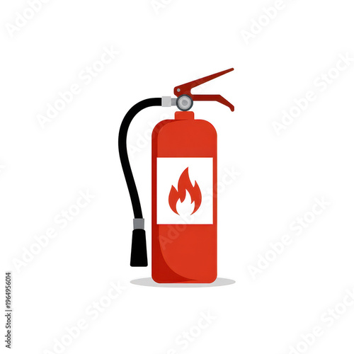 Fire extinguisher icon with flame symbol