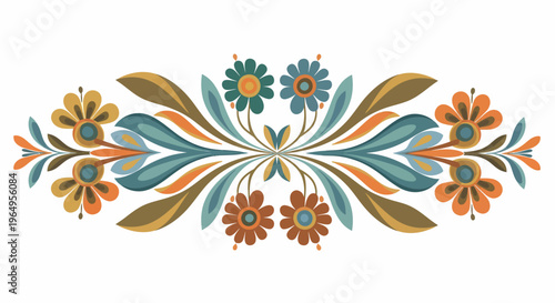 Colorful Floral Pattern Design Elements.