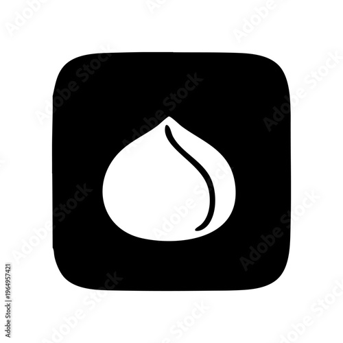 マカダミアナッツ　モノクロアイコン