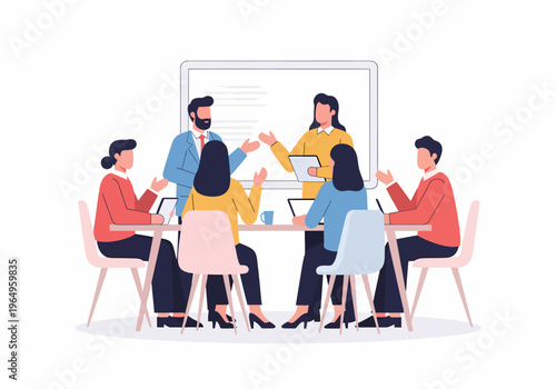 Diverse group of adults collaborating.