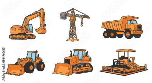 Collection of heavy construction vehicles 5.