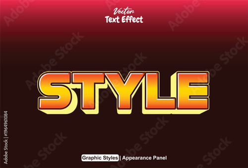 Editable text effect turns word style in a bold yellow orange font into a customizable masterpiece.