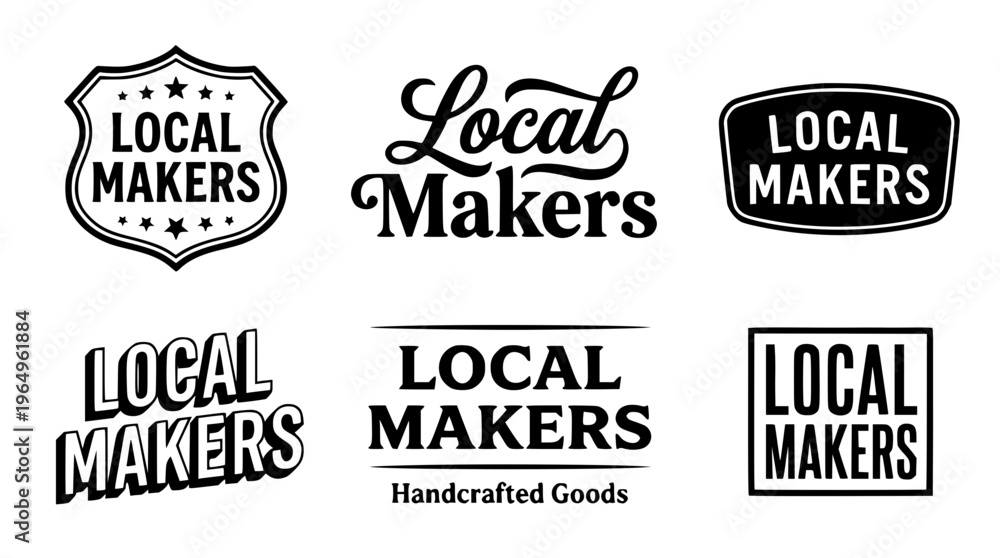 Fototapeta premium Local makers logo designs for handcrafted goods and products