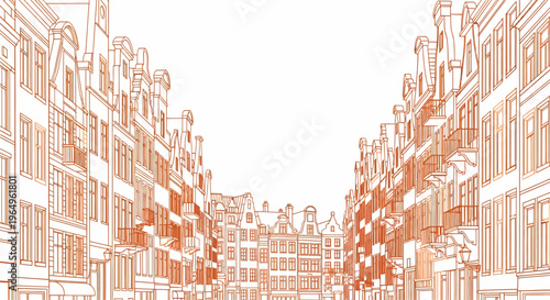 Row of buildings in city street.