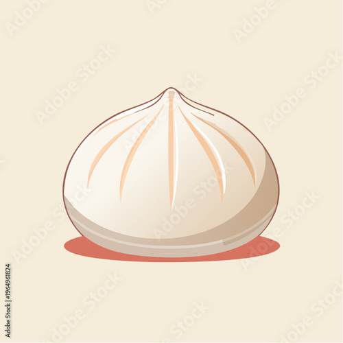 Vibrant Cartoon Steamed Baozi Icon Perfect Representation of Authentic Asian Comfort Food and Traditional Snack