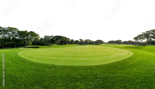 Landscape view of golf court isolated on transparent or white background
