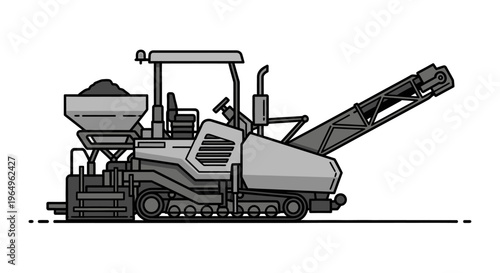 Asphalt paver road construction machine.