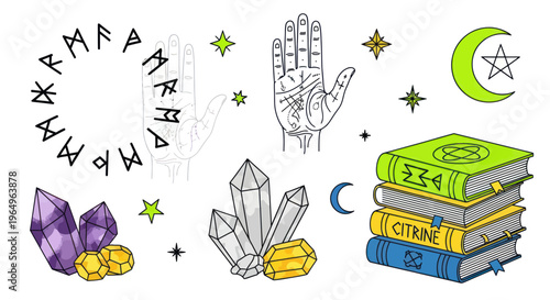 Esoteric Symbols, Runes, Crystals, Palmistry, and Occult Books