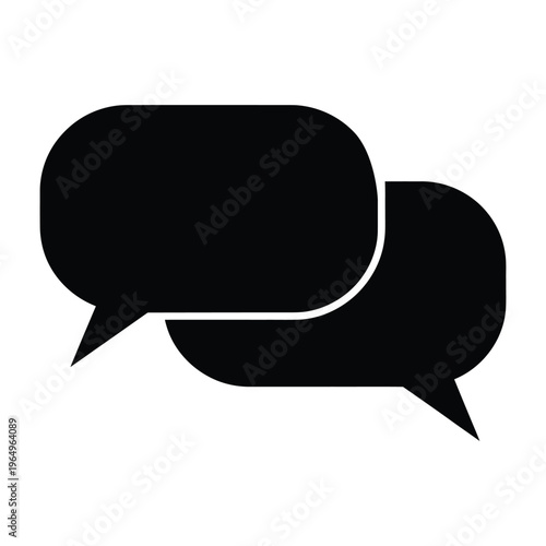 Black speech bubbles icon for comments or dialogue