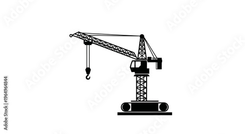 Mobile crane with hook and boom.