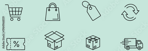 E commerce and shipping icons