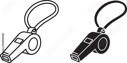 Black and white line whistles with lanyards line lanyards