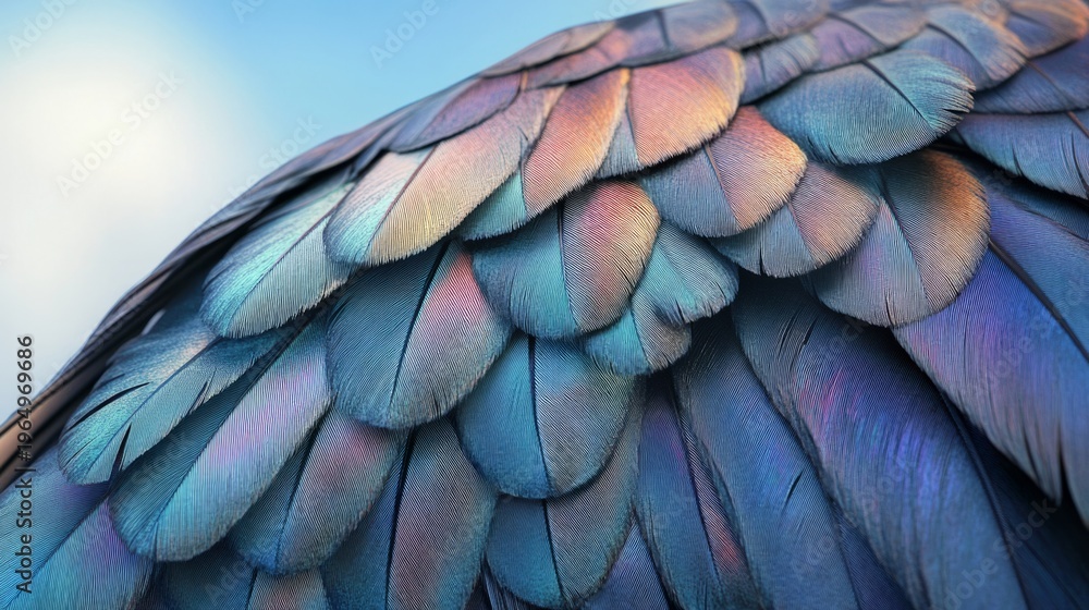 Obraz premium archaeopteryx feathers with iridescent tones generative ai