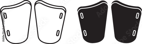 Monochrome of four brake pads in black and white automotive parts