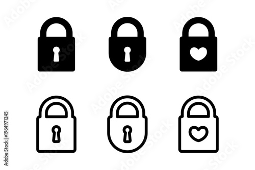 자물쇠 잠금 아이콘 세트