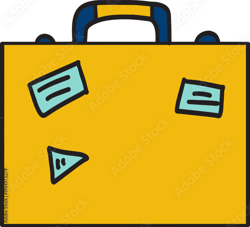 Summer Vacation Hand Drawn Icons On Blue Background
