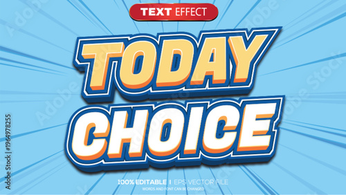 3d text effect today choice theme